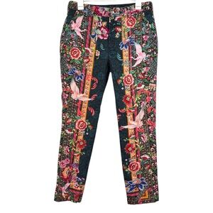 Johnny Was Pete & Greta Hummingbird Floral Ankle Spring Pants Size 10